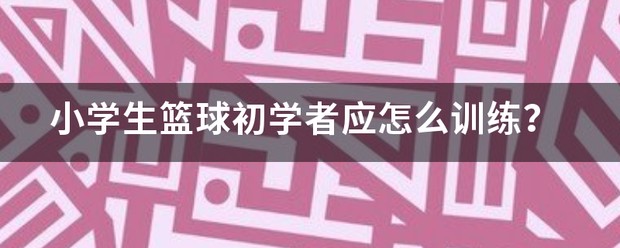 小学篮球训练方法和手段视频